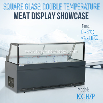 Deli display case chiller counter with freezer storage